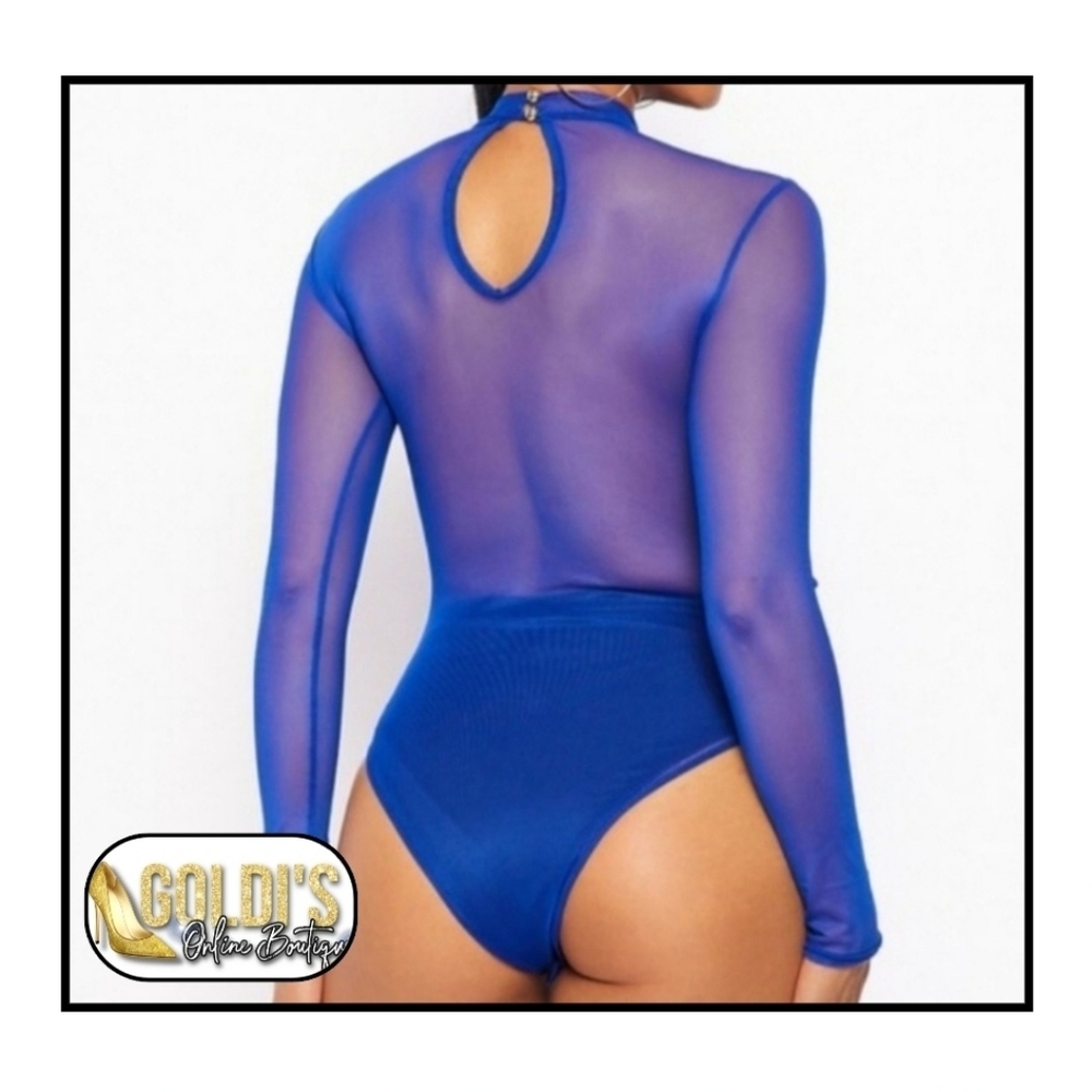 💗Mock Neck Mesh Bodysuit!